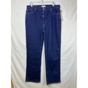 Re/Done Women's Size 32 Blue 90's High Rise Loose Button Denim Jeans